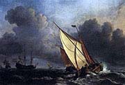 Dutch fishing Boats in a Storm